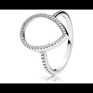 Pandora silver Cz teardrop silhouette ring